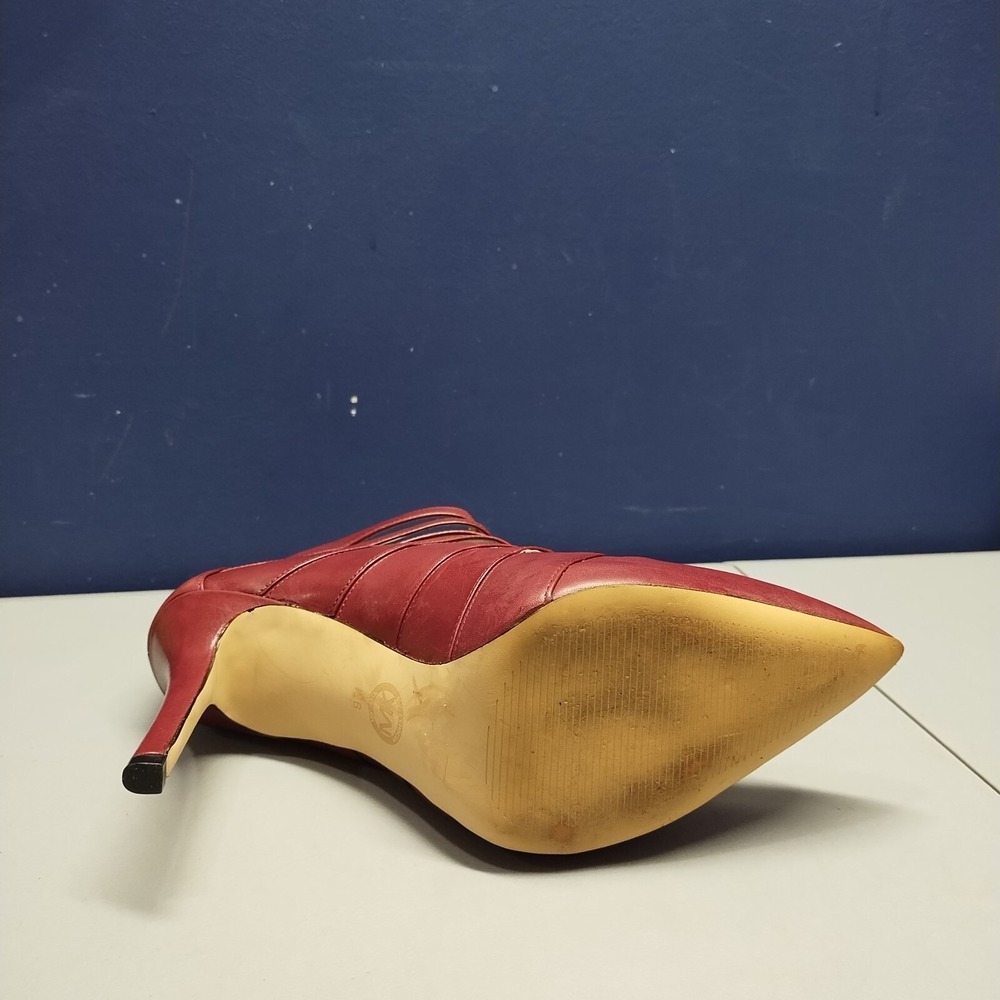 Michael Kors Mavis Back Zip Stiletto Heels Womens US 9M Burgundy Pointed Toe - Picture 6 of 11
